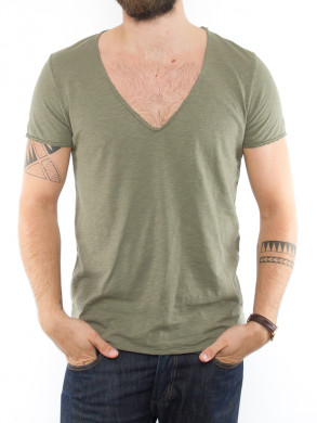 Basic v-tee olive 