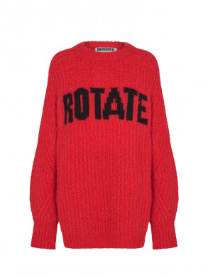 Knitted logo sweater hight risk red 