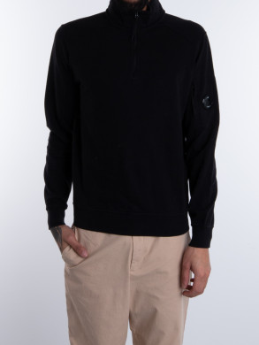 Sweatshirt polo collar black 