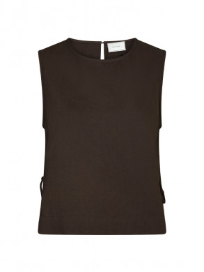 Svetlana linen top dk brown 