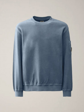 Crew neck sweatshirt brushed emerized flint stone 