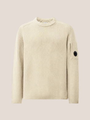 Crew neck full rib knit silver birch 