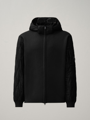 Merino wool mixed quilted jacket black 
