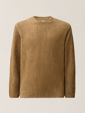 Chenille cotton crew neck ermine 