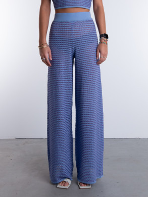 Metallic knit straight pants orchid mist S