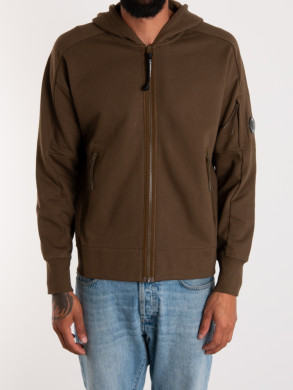 Diagonal raised fleece full zip ivy green 