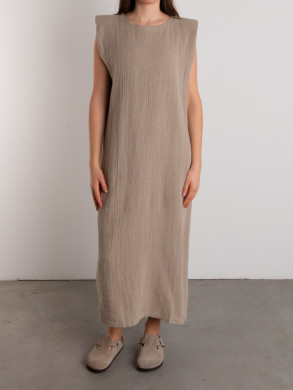 Debbie linen dress sand 