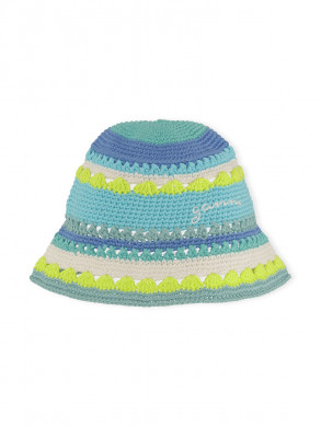 Crochet bucket hat blue cura 