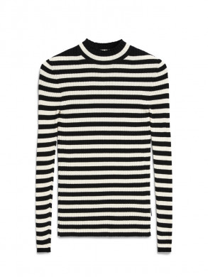 Aalania striped shirt black/oat 