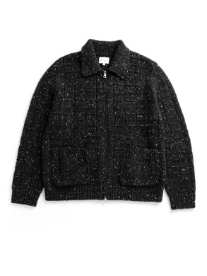 Aldrup donegal square cardigan charcoal 