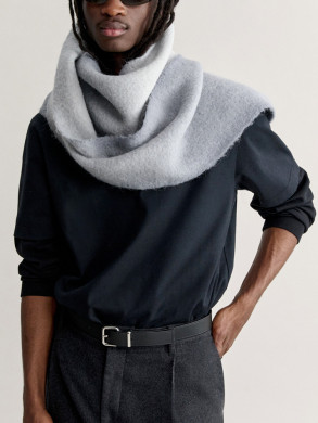 Alpaca gradient scarf cloud grey 