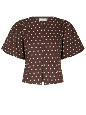 Anela dot blouse brown 