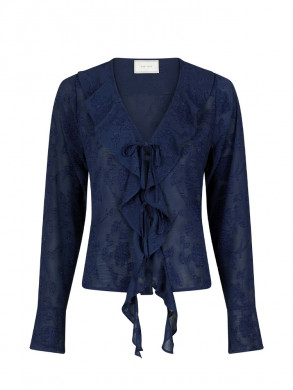 Anika burnout blouse navy 