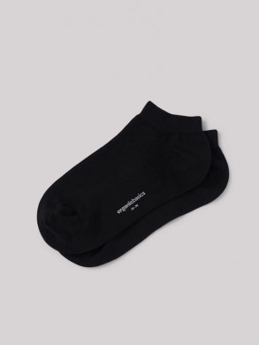 Organic cotton ankle socks 2-pack black 35-38