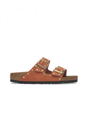 Arizona rivet border sandals dark rust 