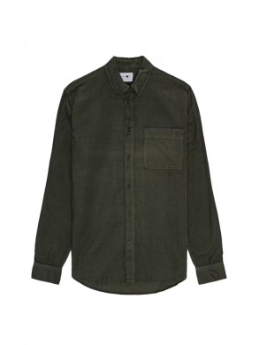 Arne bd feincord shirt dk army 