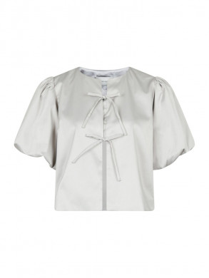 Aska dull satin blouse light grey 