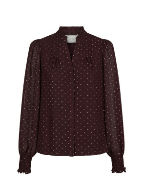 Astrida dotted blouse burgundy 