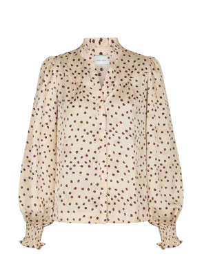 Astrida flower jaquard blouse creme 