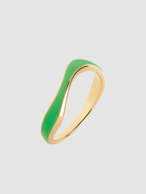 Aura neon green ring gold 