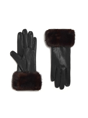 Betty shaved mink gloves noir multi 