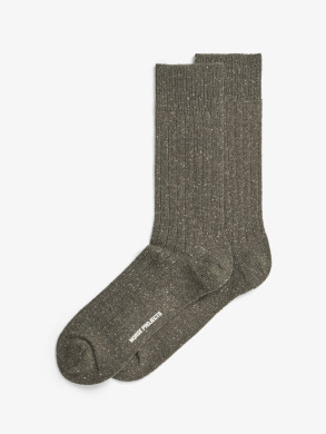Bjarki neps wool rib socks olive night 41-46