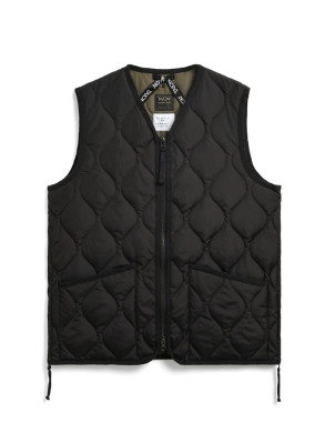 Military zip v neck vest black 