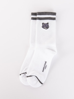 Bold fox head sporty socks dk grey 