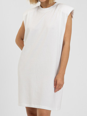 BP iconic shoulder dress white 