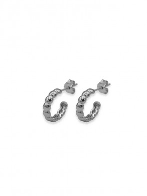 Bubbly puffin hoops silver 
