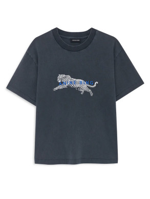 Cade t-shirt leopard washed black S