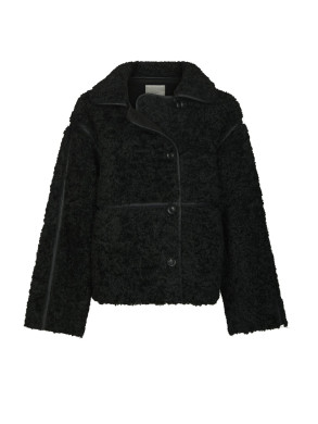 Castor faux fur jacket black 