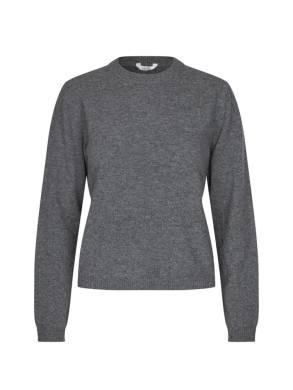Christin-m aurely knit pullover dk grey mel 