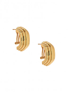 Chunky ribbed earrings gold OS