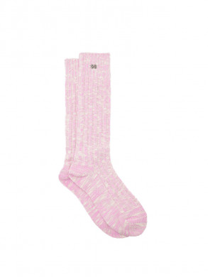 Chunky cotton socks pink lavender 
