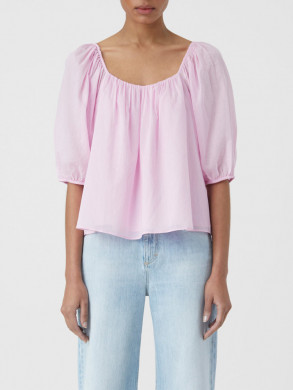 Puff sleeve blouse dahlia pink 
