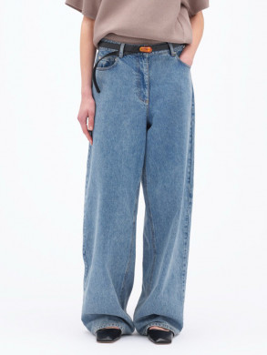 Cocoon denim pants faded denim 