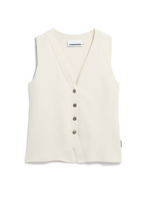 Compact buttoned knit vest oatmilk 