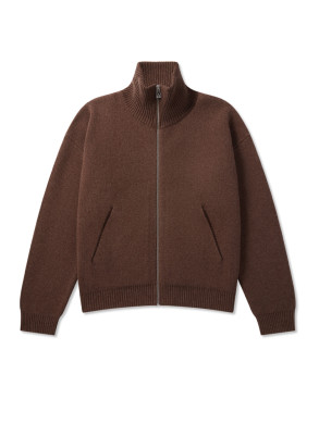 Core zip-up sweater dk brown 