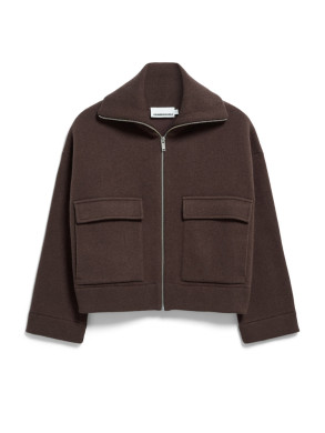 Cotton wool knit jacket claystone 