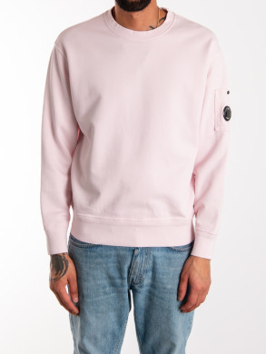 Cotton diagonal fleece sweatshirt heavenly pink 