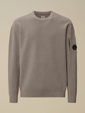 Crew neck chenille cotton knit fallen rock 