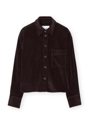 Cropped oversized shirt cndr brown 