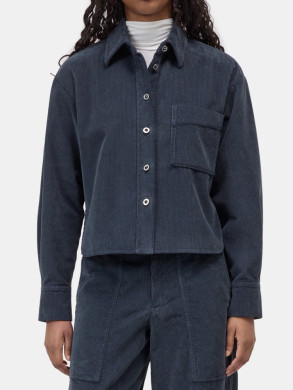 Cropped oversized shirt storm blue 