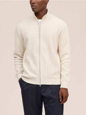 Danny full zip cardigan ivory 