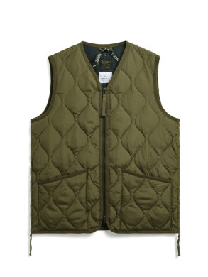 Military zip v neck vest dark olive 