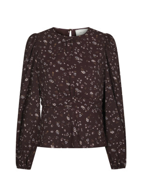 Delphine flowerbunch blouse choco plum 