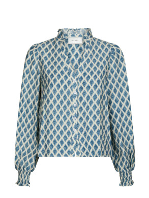 Delsie print blouse smoke blue 