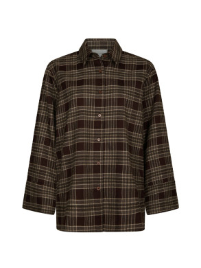 Dita flannel check shirt brown 