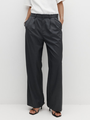 Double pleated trouser charcoal 